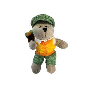 Starbucks Bearista Golfer Plush 2006 9" Collectible W/ Golf Bag 50th Edition Toy